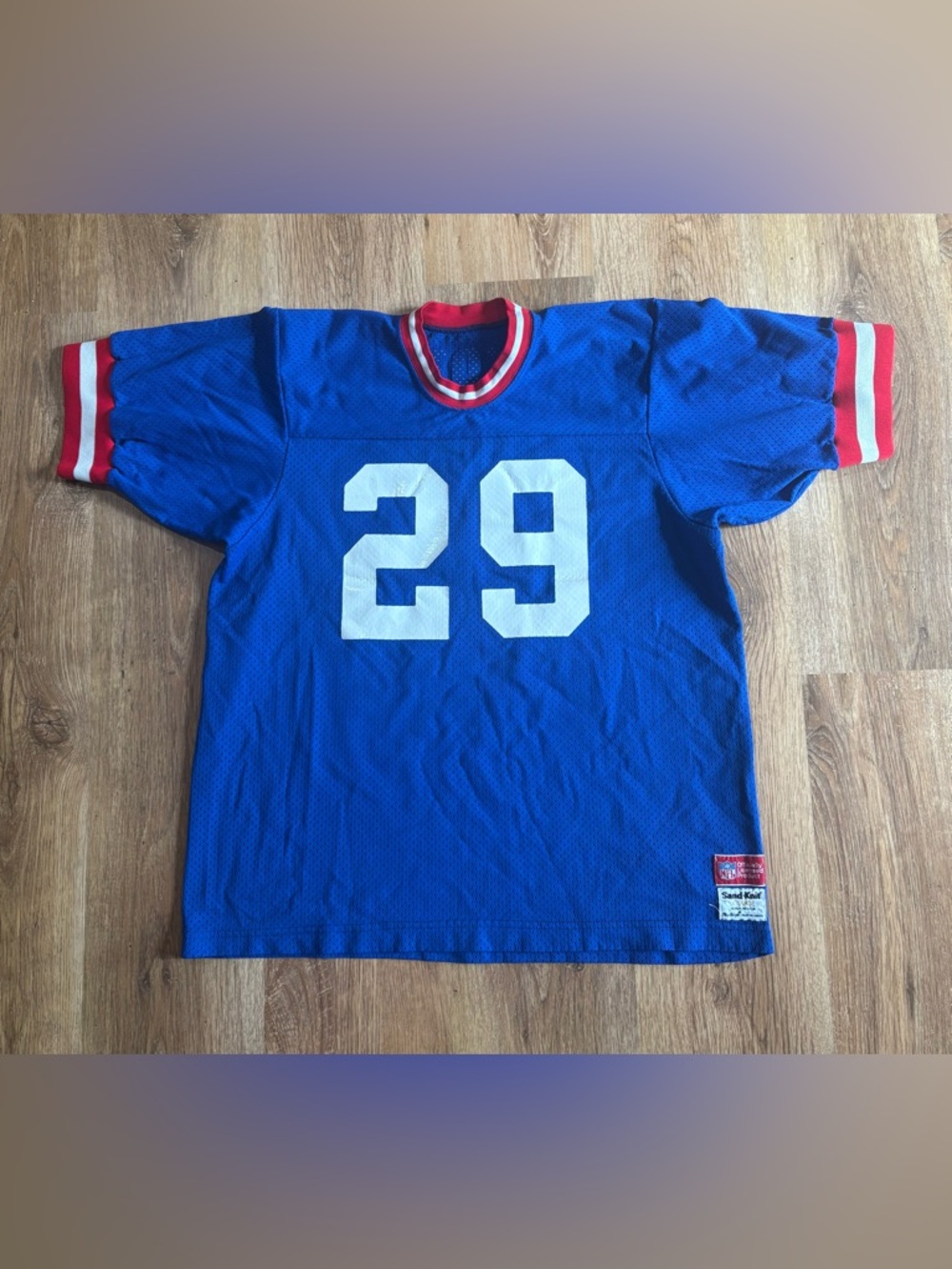 VINTAGE New York Giants Jersey Men XL Blue Sand Knit Macgregor 80s *
